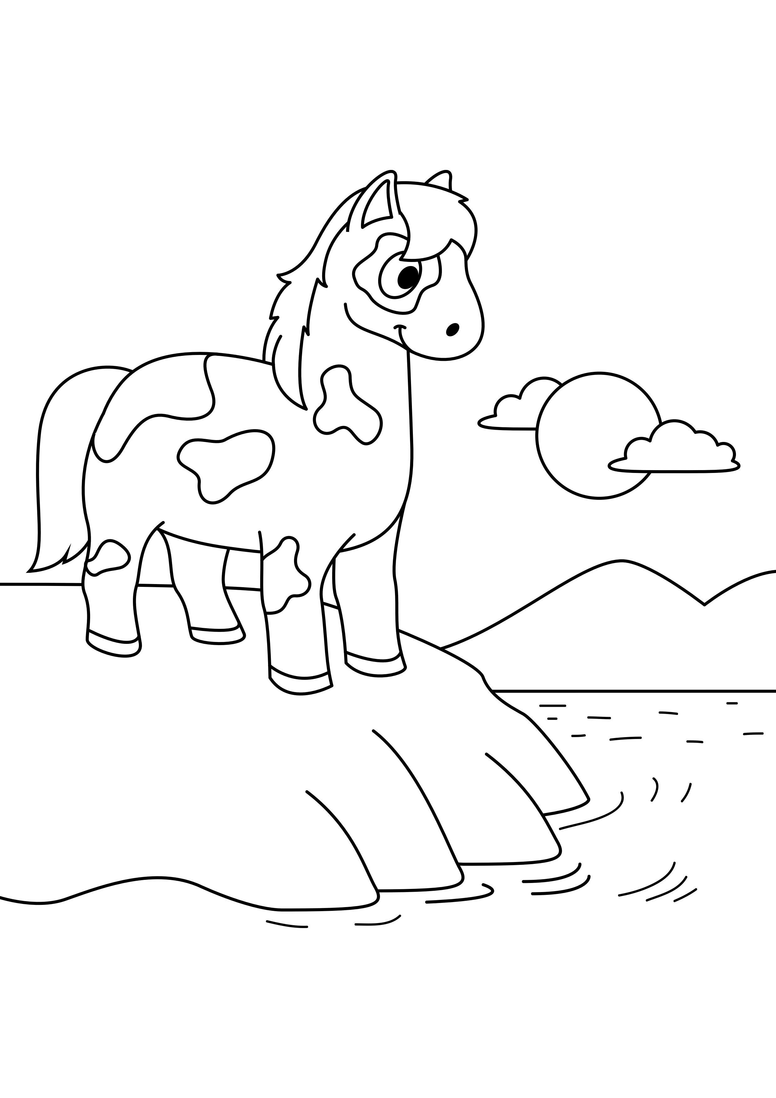 pferd auf dem wasser Malvorlage pferd auf dem wasser