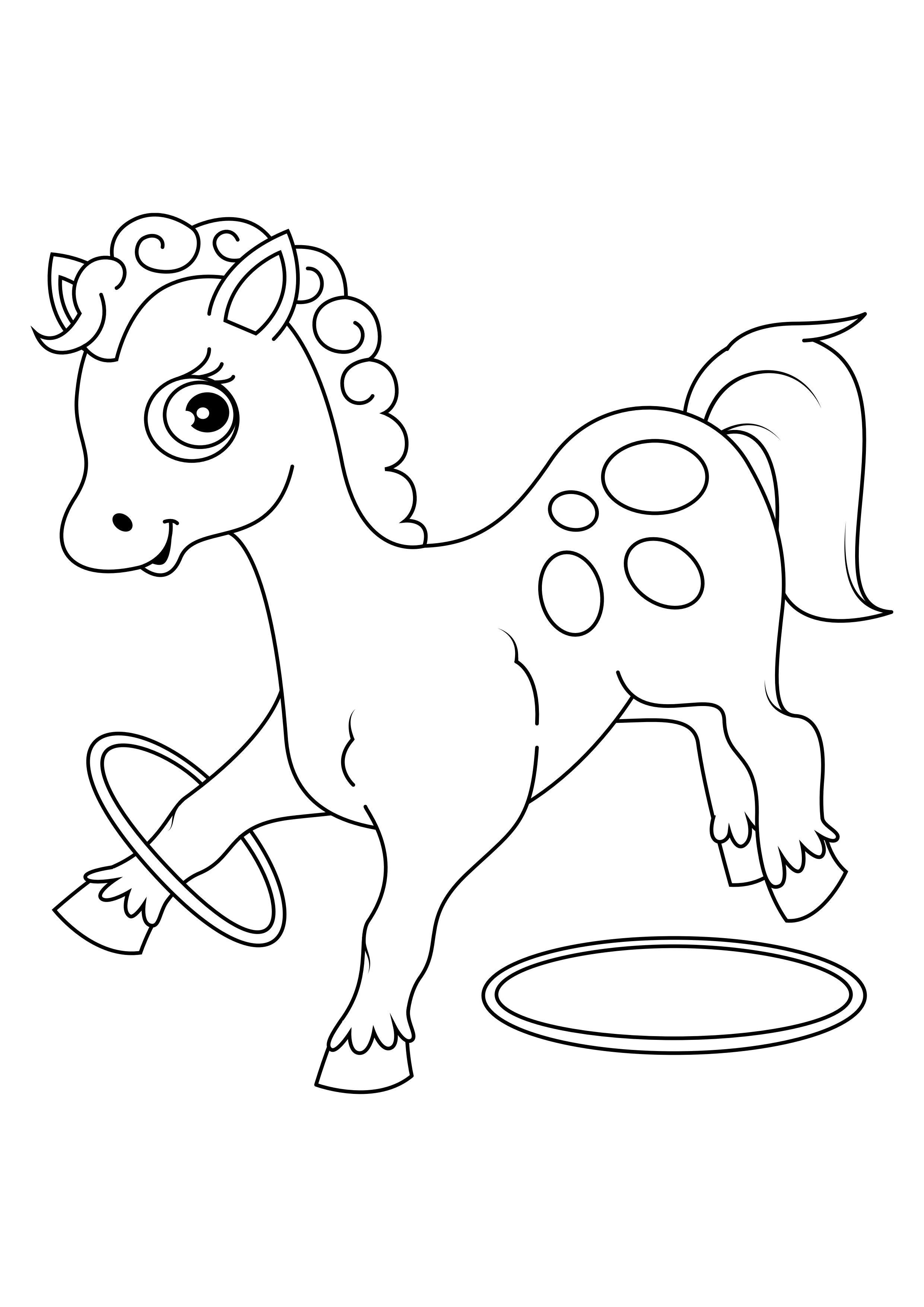 pferd mit reifen Malvorlage pferd mit reifen