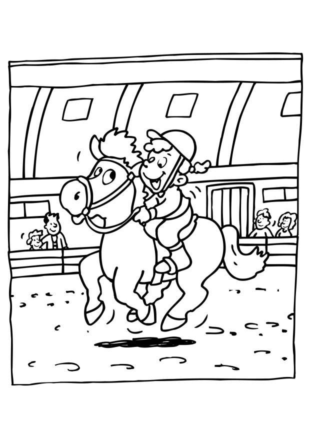 Malvorlage pferd reiten
