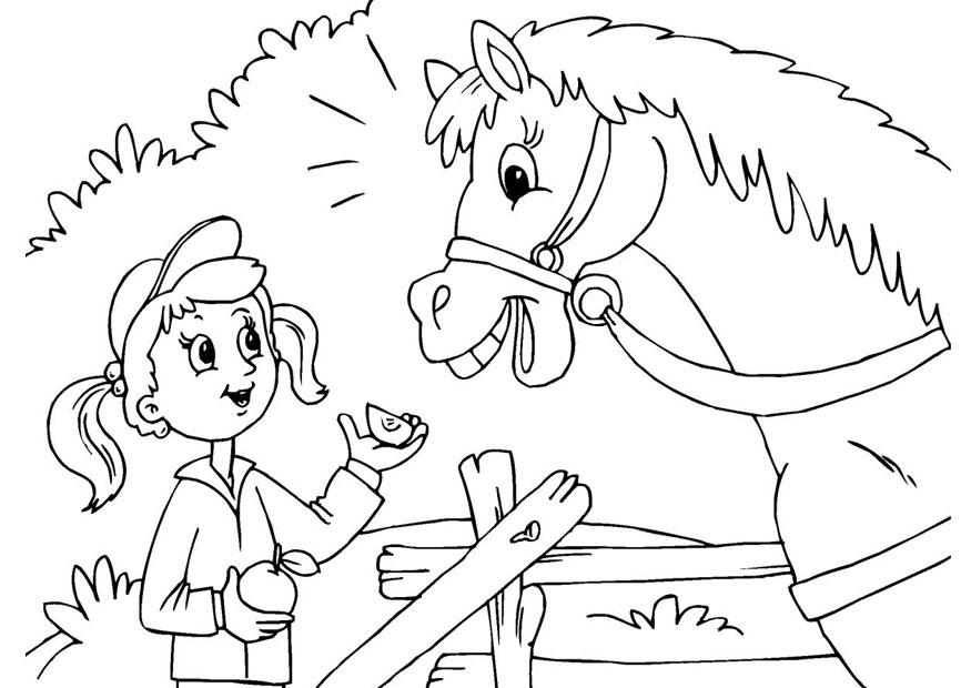 pferd und mA¤dchen Malvorlage pferd und mA¤dchen