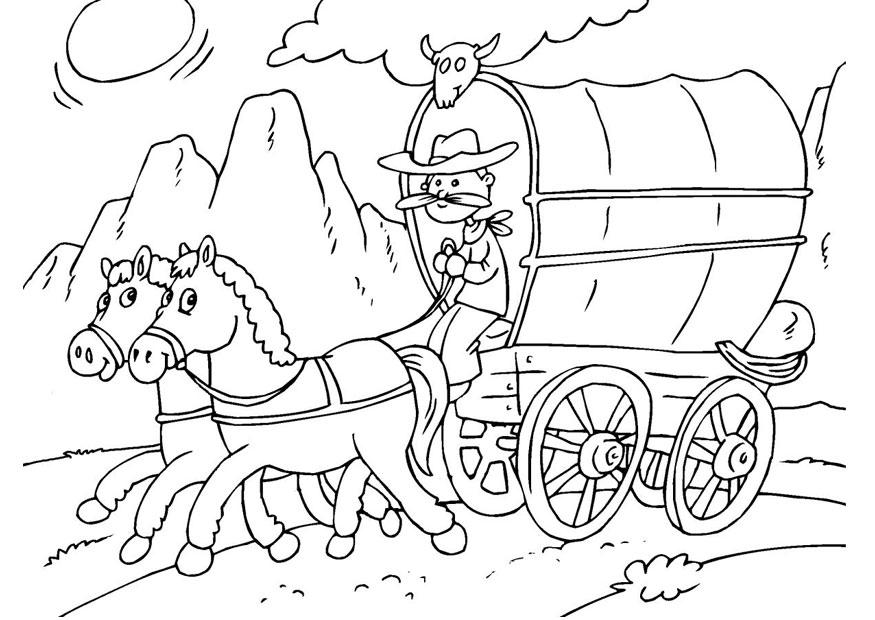 pferd und planwagen Malvorlage pferd und planwagen