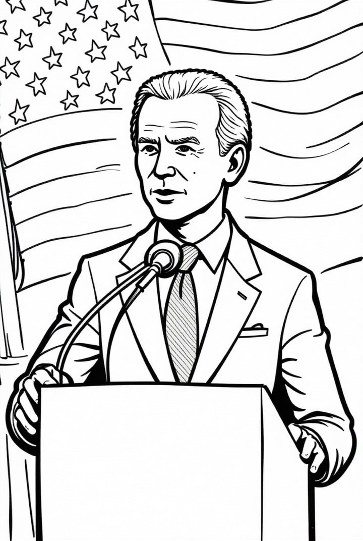 prA¤sident biden hA¤lt eine rede Malvorlage prA¤sident biden hA¤lt eine rede