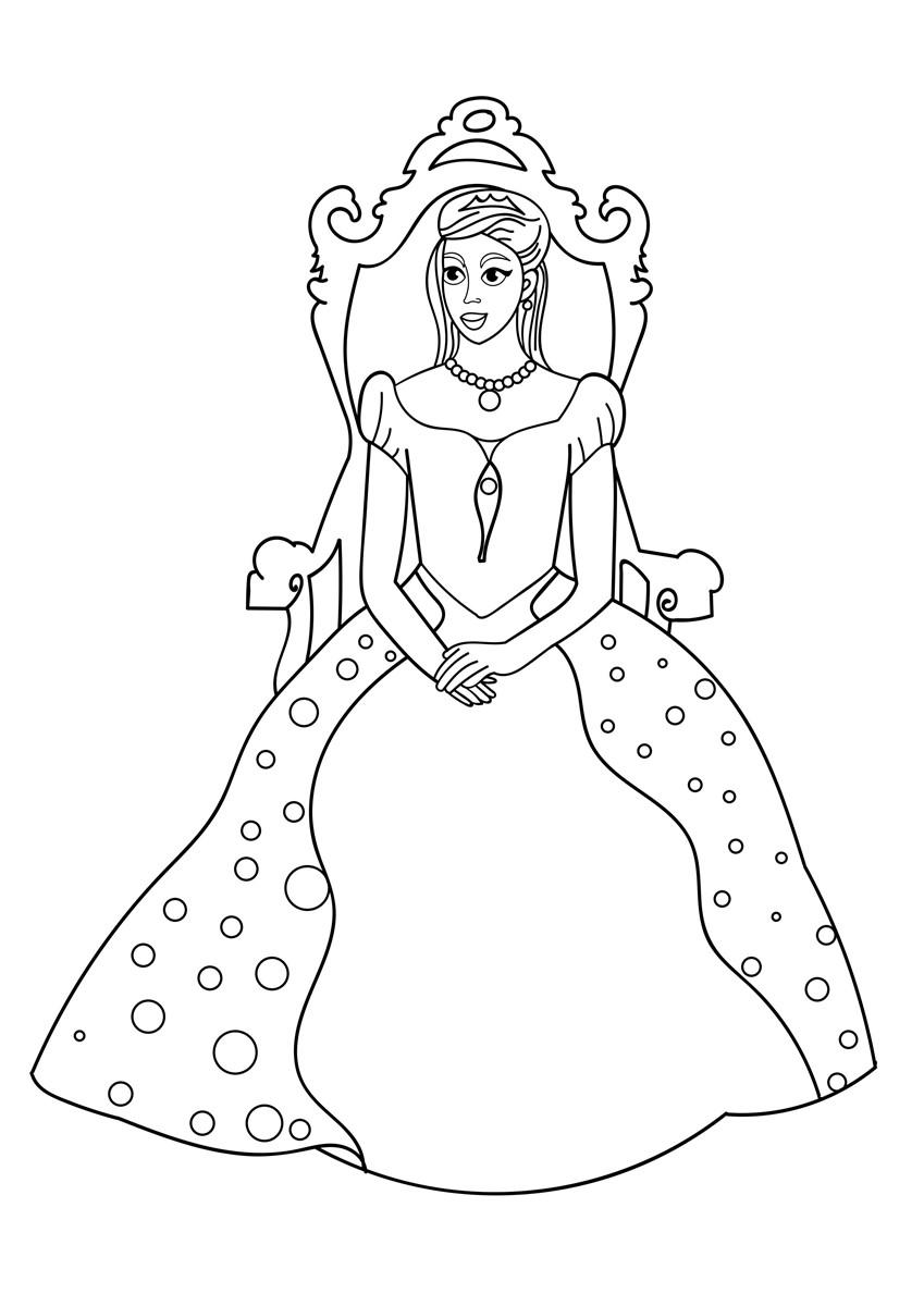 prinzessin auf dem thron Malvorlage prinzessin auf dem thron