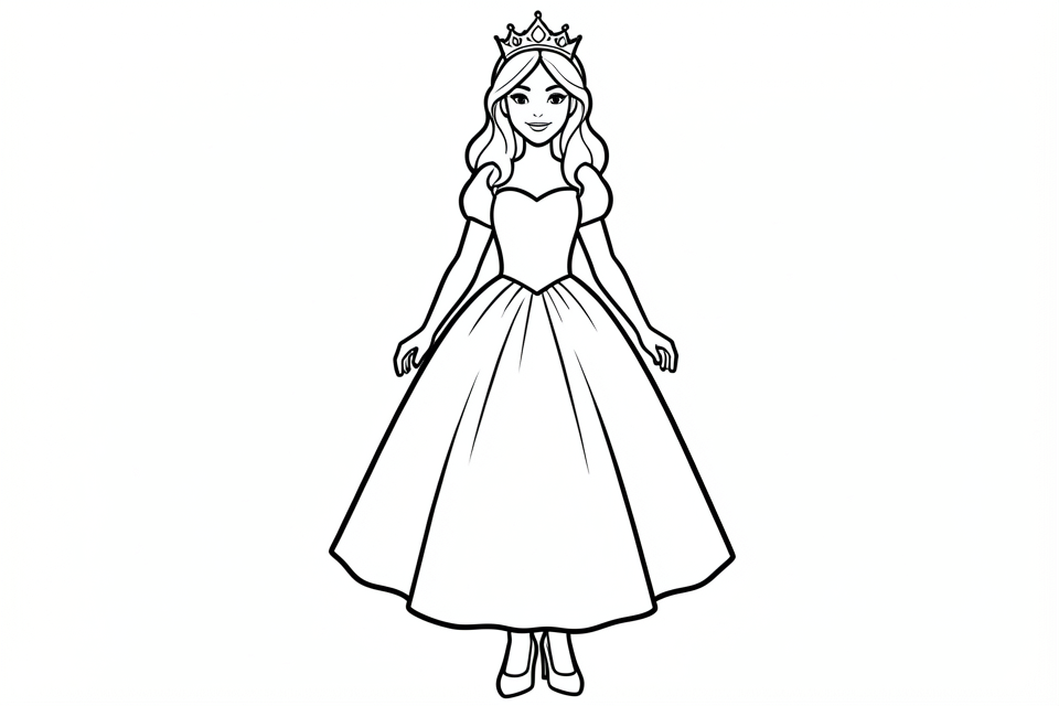 Malvorlage prinzessin mit kleinem krA¶nchen