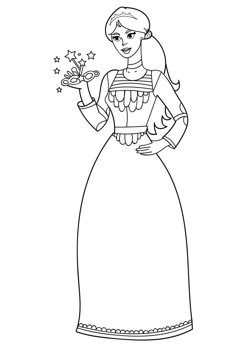 prinzessin mit maske Malvorlage prinzessin mit maske