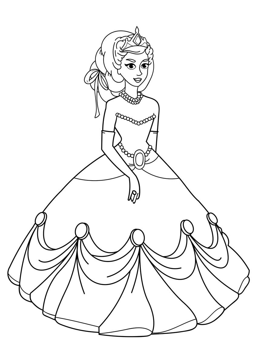 prinzessin mit robe Malvorlage prinzessin mit robe
