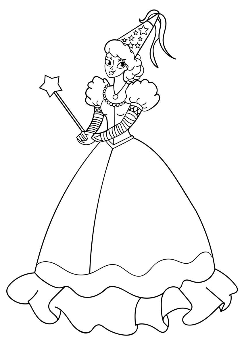 prinzessin mit zauberstab Malvorlage prinzessin mit zauberstab