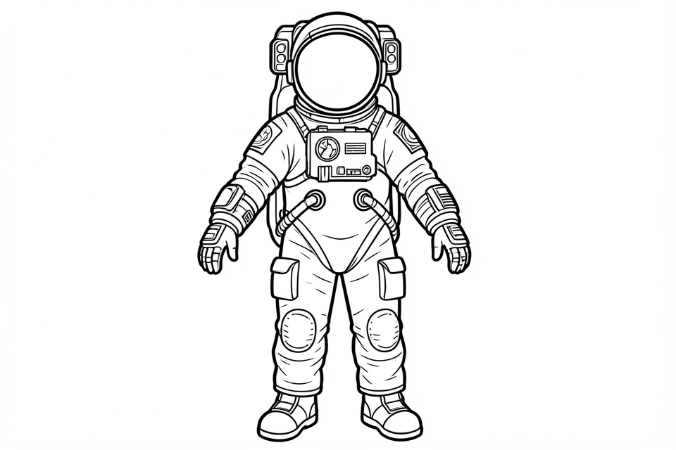 Malvorlage raumanzug fA¼r einen astronauten