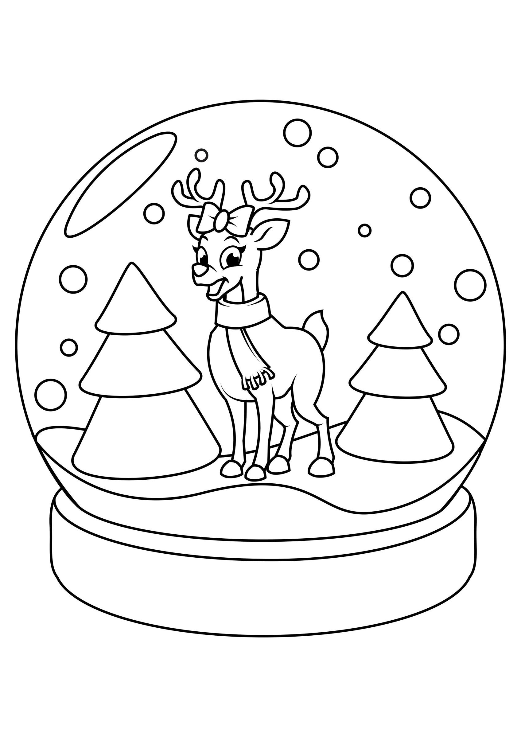 rentier in weihnachtskugel Malvorlage rentier in weihnachtskugel