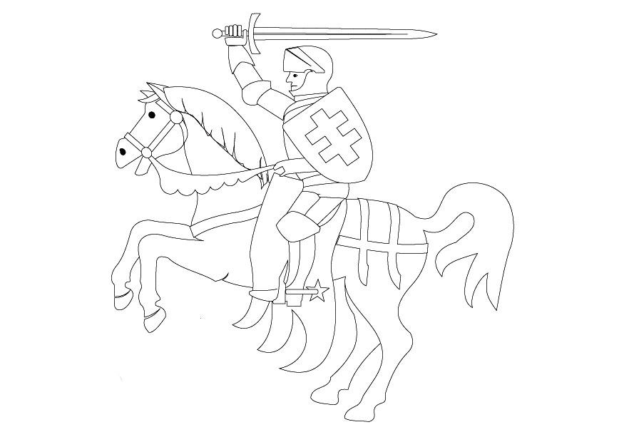 Malvorlage ritter zu pferd