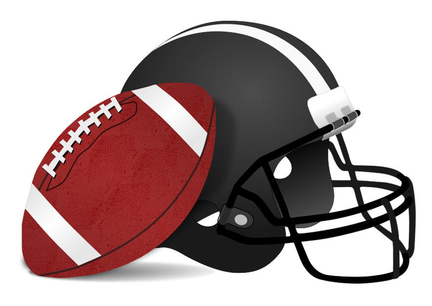 rugbyball und helm Bild rugbyball und helm