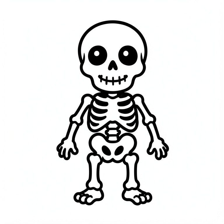 Malvorlage sA¼Aes halloween-skelett