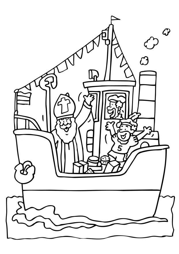 Malvorlage sankt nikolaus auf boot