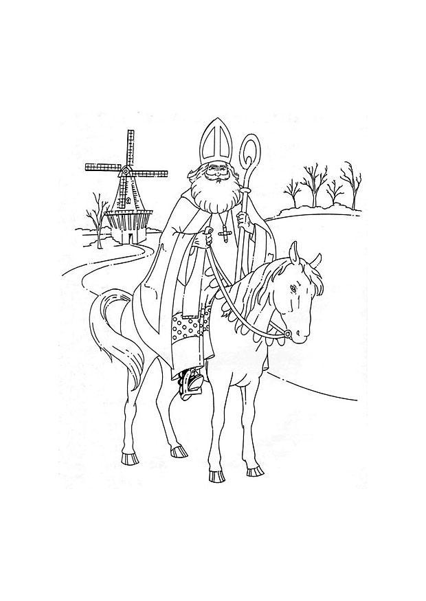 sankt nikolaus auf seinem pferd Malvorlage sankt nikolaus auf seinem pferd