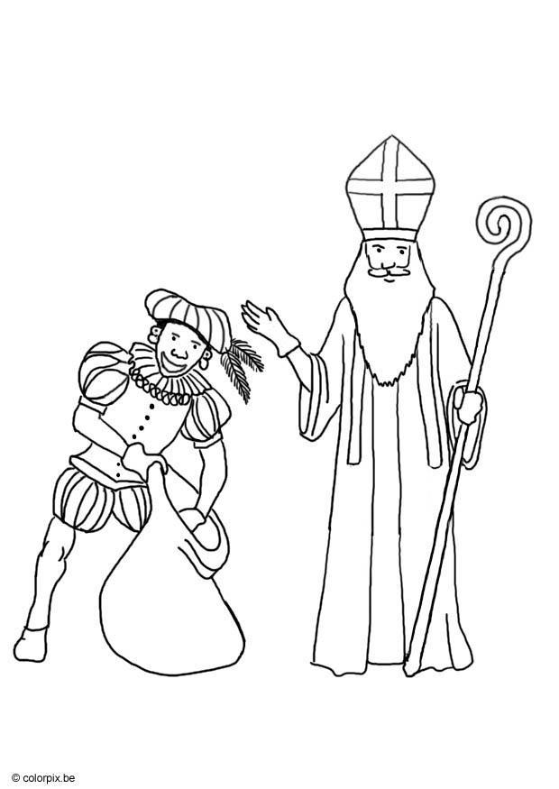 sankt nikolaus und knecht ruprecht Malvorlage sankt nikolaus und knecht ruprecht