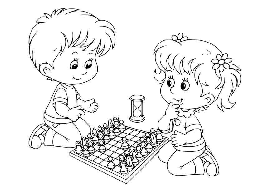 schach spielen Malvorlage schach spielen