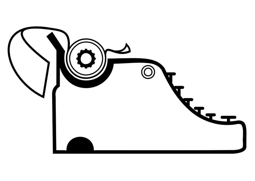 Malvorlage schreibmaschine