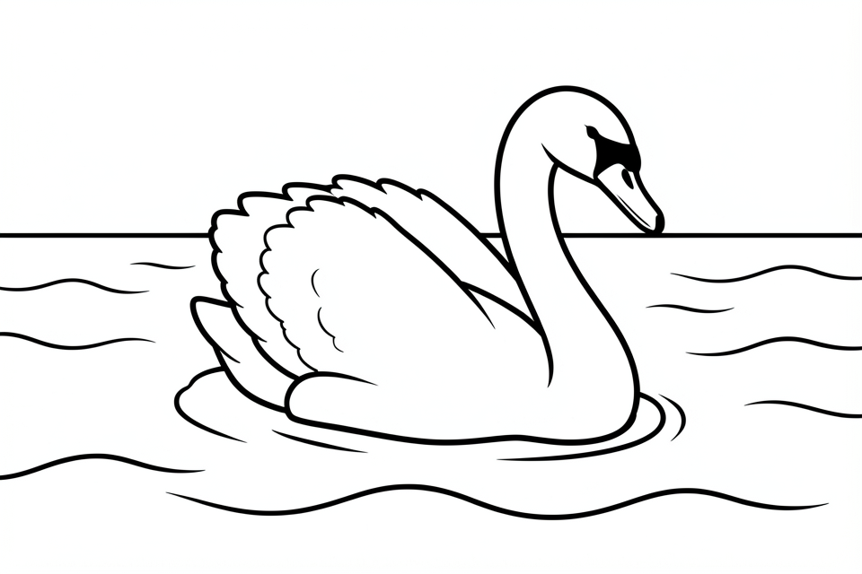 schwan im wasser Malvorlage schwan im wasser
