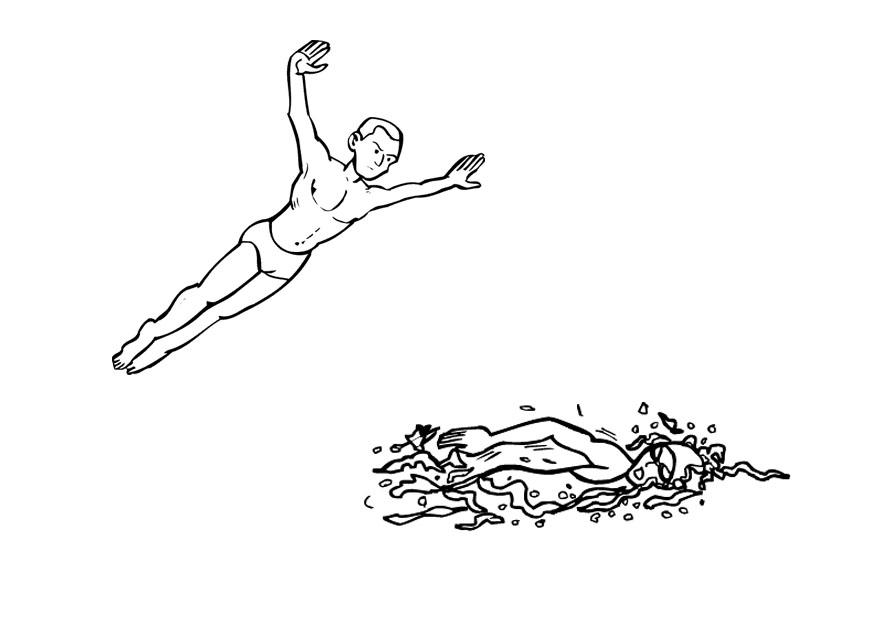 Malvorlage schwimmen