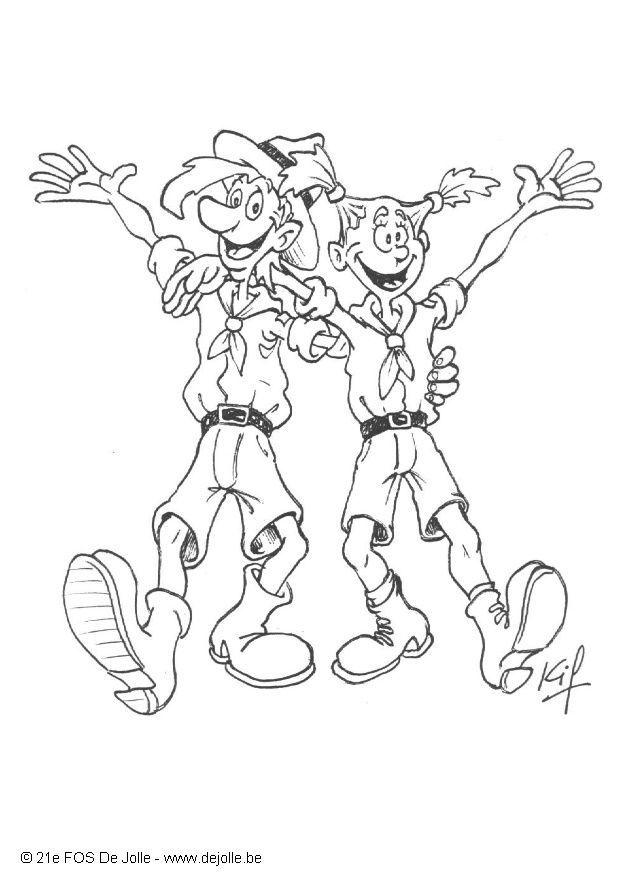 scout junge und mA¤dchen Malvorlage scout junge und mA¤dchen