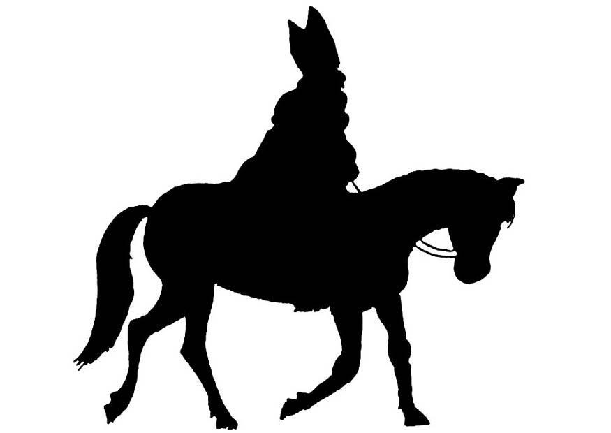 silhouette sankt nikolaus Malvorlage silhouette sankt nikolaus