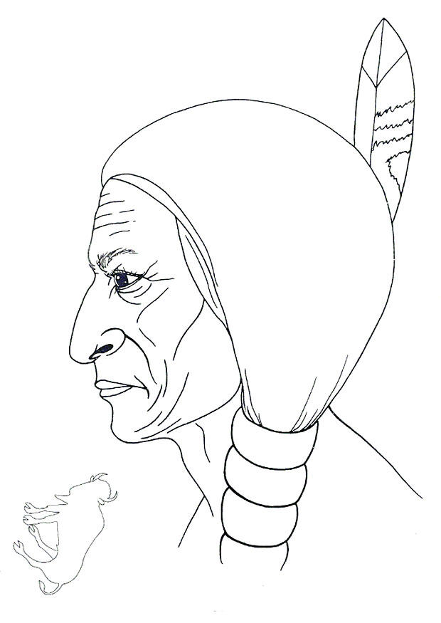 sitting bull Malvorlage sitting bull
