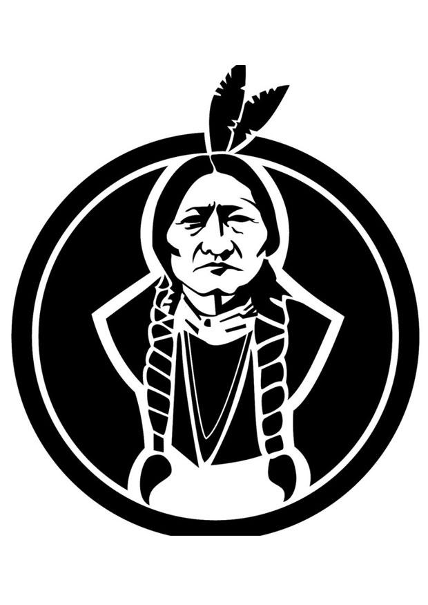 sitting bull Malvorlage sitting bull