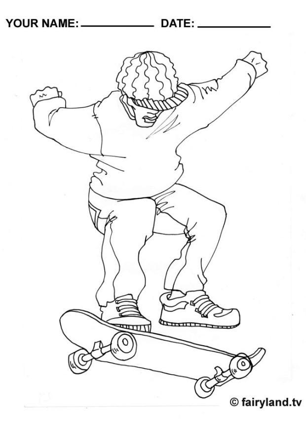 Malvorlage skateboarden