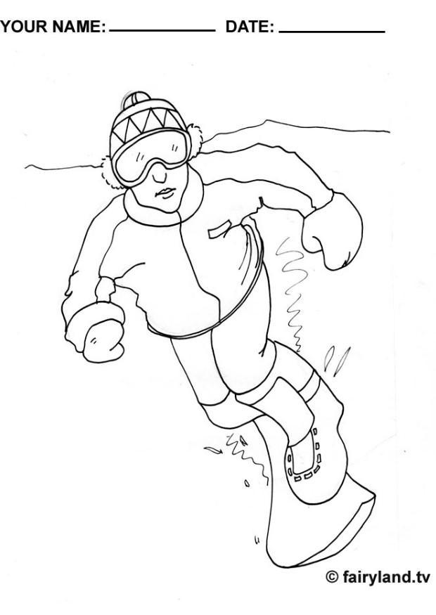 snowboarden Malvorlage snowboarden