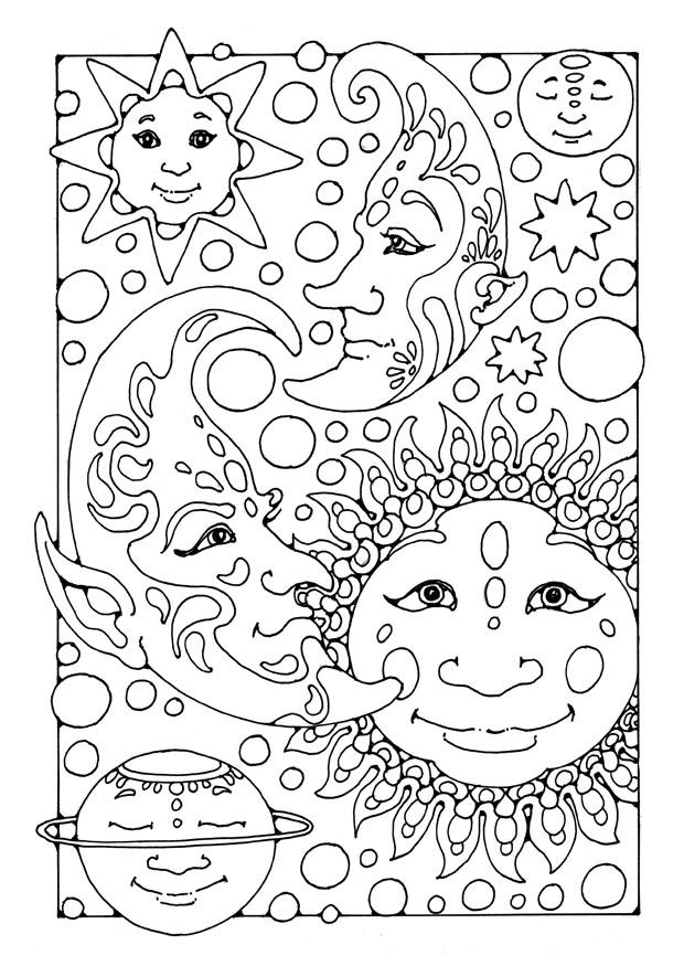 sonne, mond und sterne Malvorlage sonne, mond und sterne