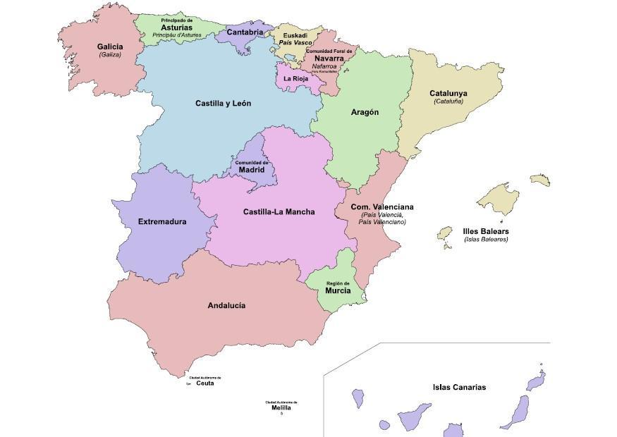 spanien - autonome gebiete Bild spanien - autonome gebiete