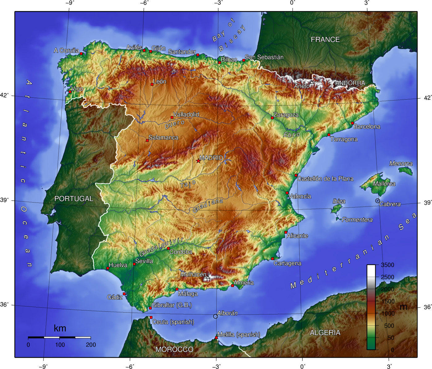 spanische topographie Bild spanische topographie