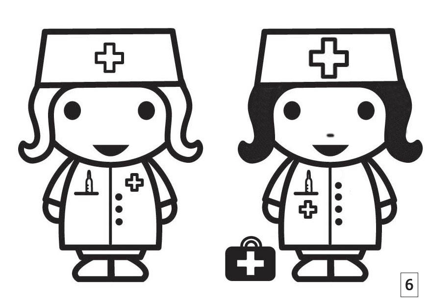 Malvorlage such die unterschiede - krankenschwester