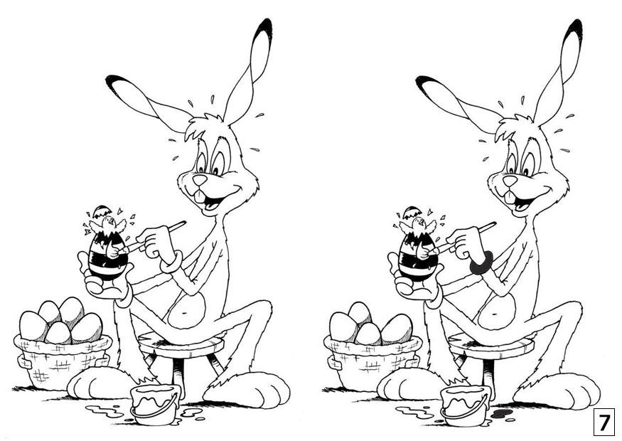 such die unterschiede - osterhase Malvorlage such die unterschiede - osterhase