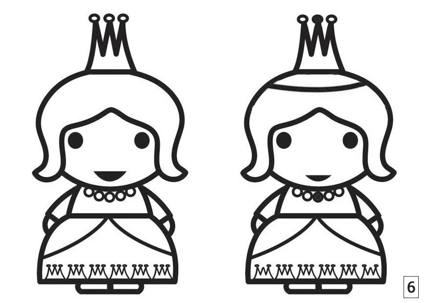 such die unterschiede - prinzessin Malvorlage such die unterschiede - prinzessin