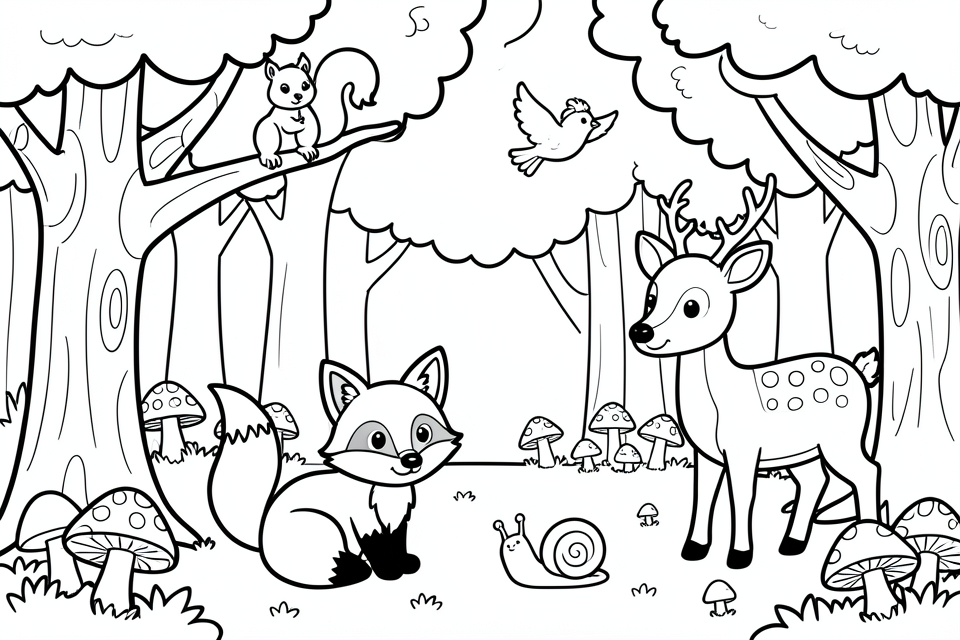 tiere im wald Malvorlage tiere im wald