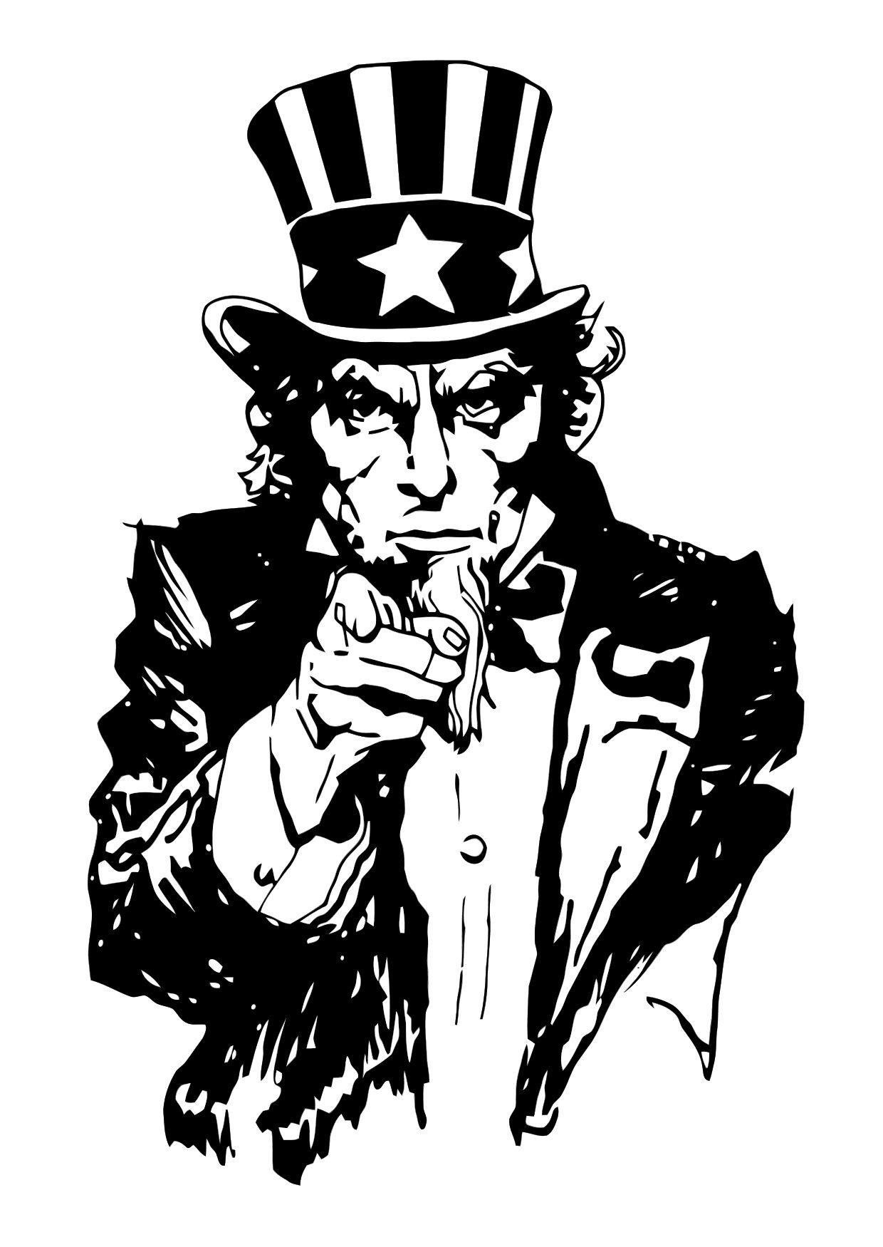 uncle sam Malvorlage uncle sam