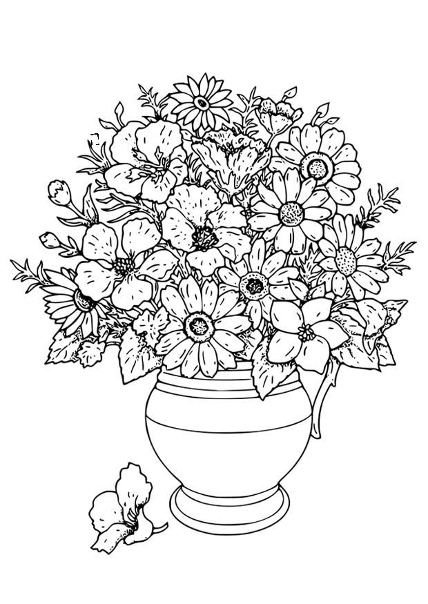 vase mit wilden blumen Malvorlage vase mit wilden blumen