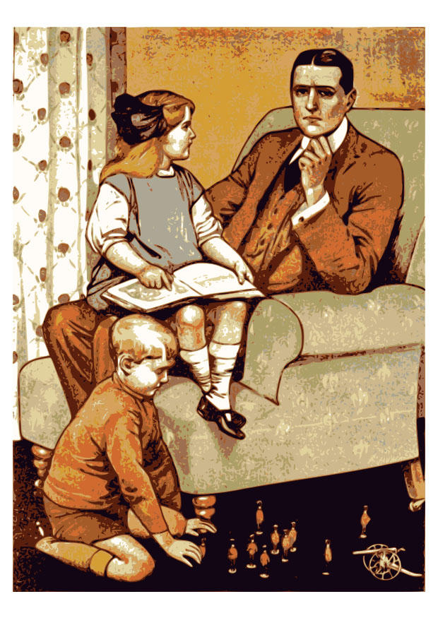 Bild vater mit kindern
