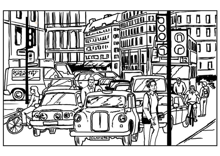 verkehr in der stadt Malvorlage verkehr in der stadt