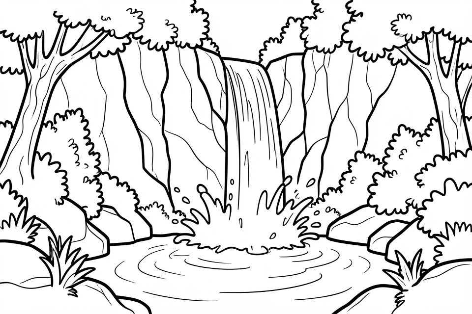 wasserfall Malvorlage wasserfall