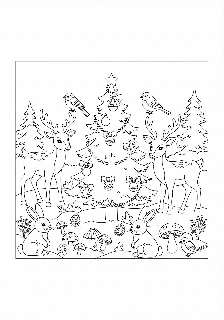 weihnachten im wald Malvorlage weihnachten im wald