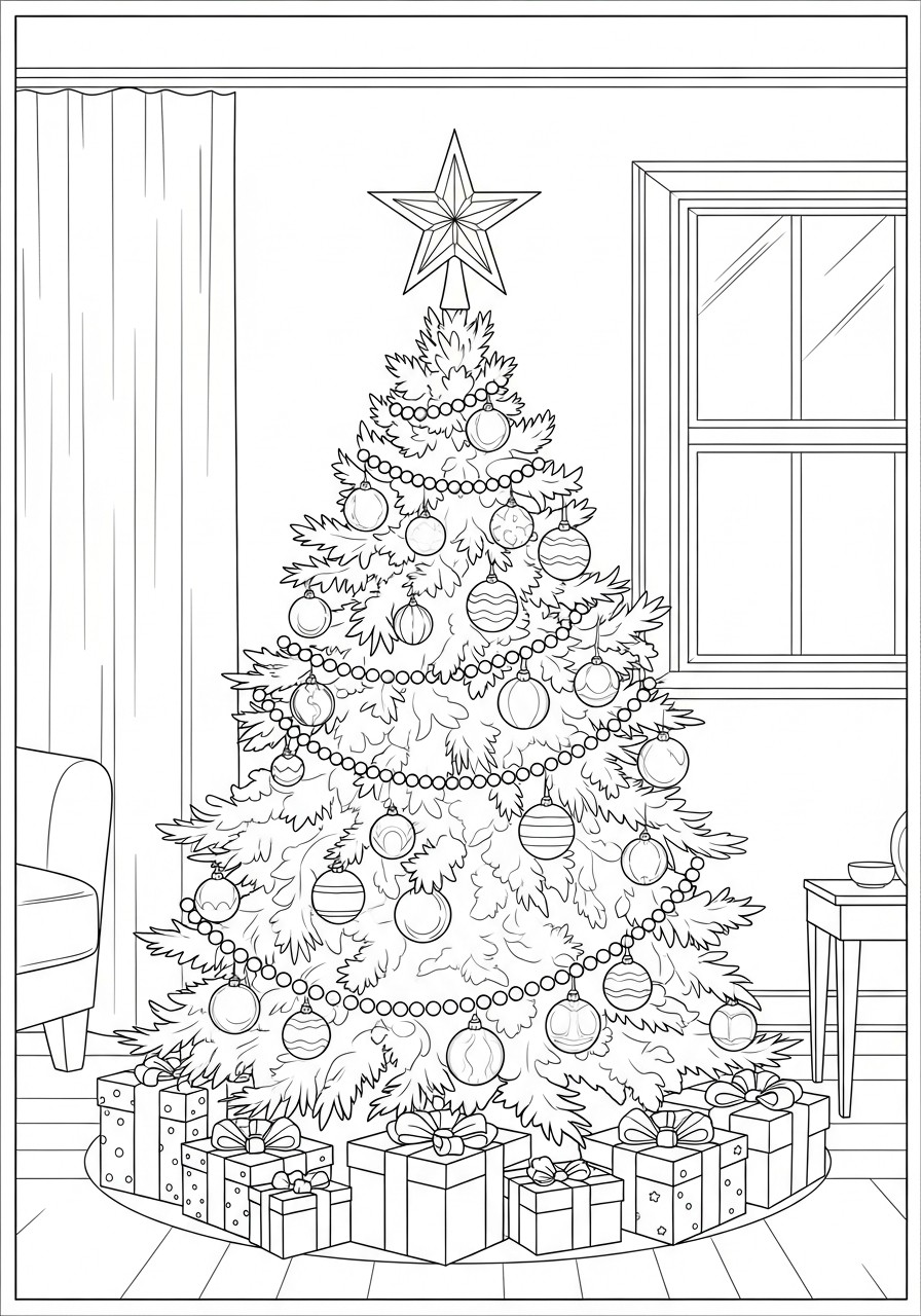 weihnachtsbaum mit stern Malvorlage weihnachtsbaum mit stern