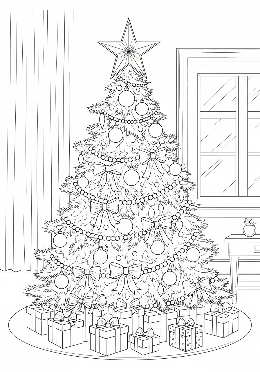 weihnachtsbaum mit stern Malvorlage weihnachtsbaum mit stern