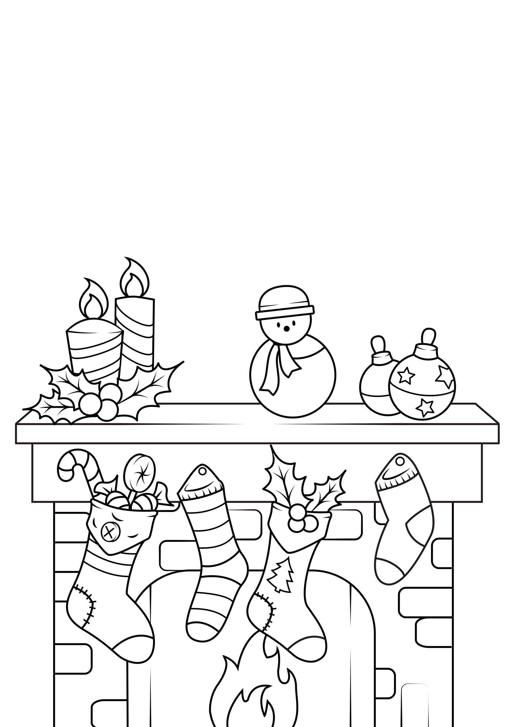 weihnachtsdekoration mit weihnachtsstrumpf Malvorlage weihnachtsdekoration mit weihnachtsstrumpf