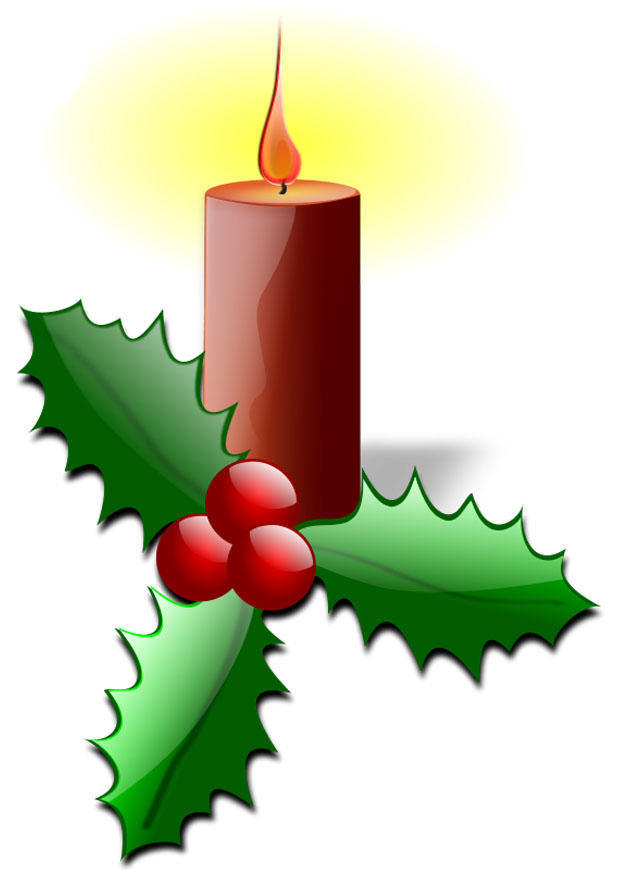 weihnachtskerze mit stechpalme Bild weihnachtskerze mit stechpalme