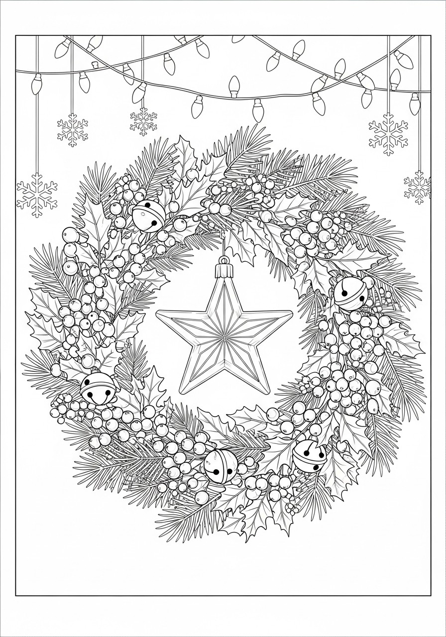 weihnachtskranz mit glA¶ckchen Malvorlage weihnachtskranz mit glA¶ckchen