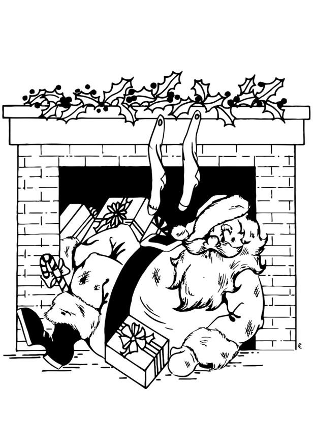Malvorlage weihnachtsmann am kamin