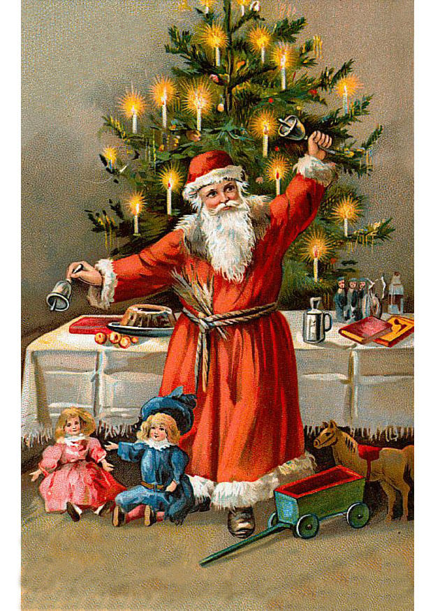 weihnachtsmann am weihnachtsbaum Bild weihnachtsmann am weihnachtsbaum