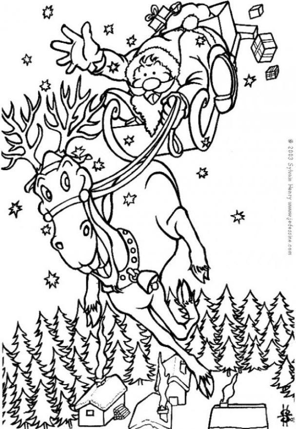 weihnachtsmann auf dem weg Malvorlage weihnachtsmann auf dem weg